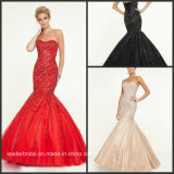 Red Black Cocktail Ball Gowns Sequins Beads Luxury Evening Prom Dresses Ra923