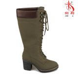 2018 Classic Med Heel PU Knee-High Rain Boots Women Shoes (BT747)