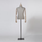 Linen Wrapped Half Body Male Mannequin for Window Display