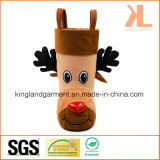 Polyester High Quality Christmas Decoration Reindeer Style Brown Candy Boot