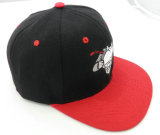 Red 6 Panel Embroidered Material for Snapback Cap