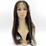 Malaysina Human Hair Full Lace Wig Mix Color Straight with Baby Hair