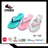 2018 Newest Top Quality Two Colour PVC Upper and Embossed Printed Comfort EVA Slipper