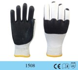 10g T/C Black Rubber Latex Shell Safety Working Gloves