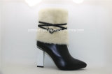 Sexy High Heels Leather Warm Women Fur Boots