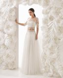 Lace Tulle A Line Bridal Evening Wedding Dress (RS023)