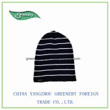 New Style Black and White Striped Knit Hat