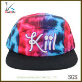 Custom Tie Dye Print Embroidered Unstructured 5 Panel Hats