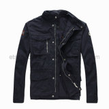 Black Outwear Cotton Nylon Men's Padding Jacket (NAPA004524)