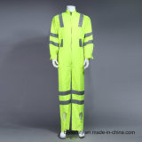 Long Sleeve Poly Hi-Viz Reflective Safety Workwear Coverall with Reflective Tape