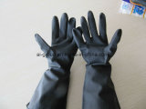 Household Long Working Waterproof Chemical Resistant Black Latex Industrial Glove (Natural rubber)