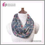 Winter Warm Fashion Flannel Multicolor Owls Printing Infinity Scarf (SNF206)