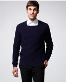Pure Colour Long Sleeve Horseshoe Collar Pullover Man Sweater