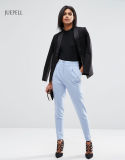 Uniform Office High Waisted Women Pants with Turn up Details