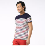2016 Summer New Product Contrast Men's T-Shirt with Stripe
