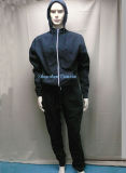 Black Track Suit/Jogging Suit/Sportswear for Winter
