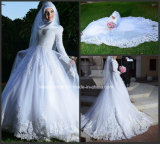 Muslim Bridal Wedding Gown Long Sleeves Lace Tulle Custom Wedding Dress G1786