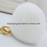 Pure White and Translucent Rabbit Fur Ball Key Chain