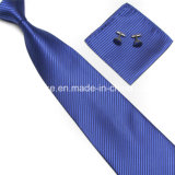 Fashion Striped Mens Microfiber Tie Hanky Cufflinks Set Wholesale in China