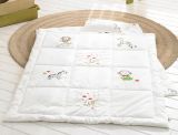 Organic Cotton Baby Quilts Set Baby Products White Embroidered Baby Pillow and Quilt