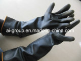 Black Natural Rubber Industrial Gloves for Heavy Duty