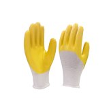 Wholesale Yellow Nitrile 3/4 Coated Gloves for Hand Protection