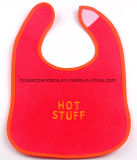 Factory Produce Customized Logo Embroidered Red Cotton Jersey Drooler Bibs