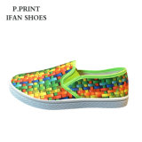 PU Weave Printting PVC Injection Shoes From Factory Cheap Price