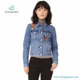 Classic Embroidered Shrunken Short Women Denim Jacket