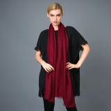 Textured Cashmere Scarf with Solid Color for Lady