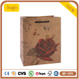 Red Roses Beautiful Butterfly Kraft Coametics Shopping Gift Paper Bag