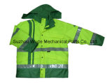 Upa026 Polyester Oxford PVC/PU Non-Breathable/PU Breathable Coat Reflective Cloth Parka Raincoat Worksuit