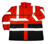 Upa015 Polyester Oxford PVC/PU Non-Breathable/PU Breathable Coat Reflective Cloth Parka Raincoat Worksuit