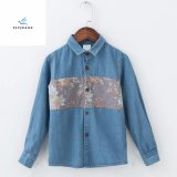 Hot Sale Cotton Boys' Long Sleeve Denim Shirt with Personality Printing by Fly Jeans