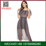 Latest Woman Transparent Fancy Summer Stripe Dress China