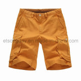 Cotton Linen Orange Men's Shorts (42U19AF)