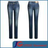 Pocket Scratch Wash Fashion Straight Jeans for Girl (JC1171)