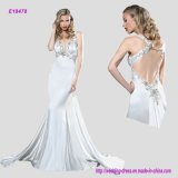 Glamour Sheath Evening Gown with Beaded Embellishment Enhanced V Neckline