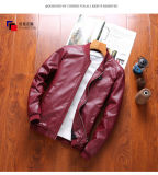 Multicoloured Simple Pocket Cool Leather Jacket