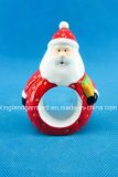 Quality Christmas Decoration Ceramic Santa Red Napkin Rings