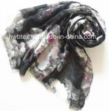 Chinese Ink and Wash Printing Polyester Lady Scarf (HWBPS104)