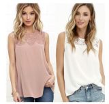 Fashion Summer Women Lace Vest Top Sleeveless Casual Tank Blouse Tops T-Shirt (18021)