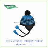 Promotional Blue and Black Normal Earflap Winter Hat