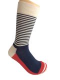 Cotton/Nylon 168n Single Cylinder Double Colors of Toe Men's Sock