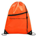 Polypropylene Promotional Drawstring Sports Backpack Bag, with Zipper Pocket