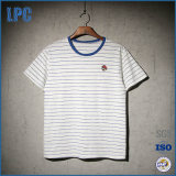 Striped Short Sleeve T-Shirt with Embroidery Logo