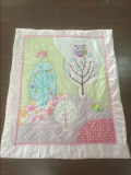 Pink Bird Embroidery Quilt for Little Girl Lovely