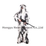 Snow Camouflage Pattern Fatigues Ghillie Suit for Hunting (HY-C004)