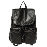 The Newest Multi Function Black Women Real Leather Backpacks