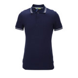 CVC Yarn Dyed Stripes Casual Collar Short Sleeve Polo Shirt for Men